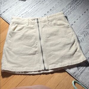 Cream Corduroy Mini Skirt American Eagle